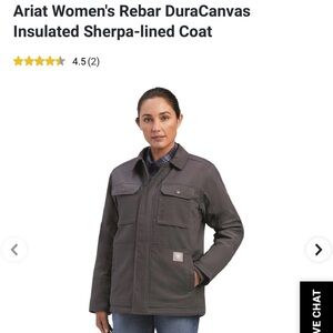 Ariat Women's Rebar DuraCanvas Insulated Sherpa-Lined Coat — Charcoal Gray
